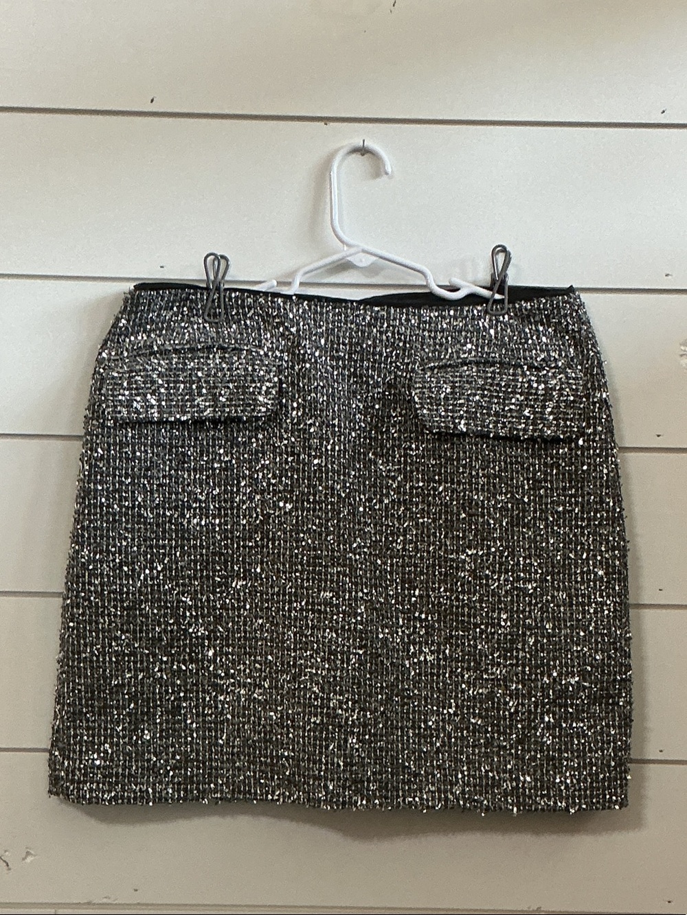 NWT Banana Republic Tweed Mini Skirt in Black and Silver
